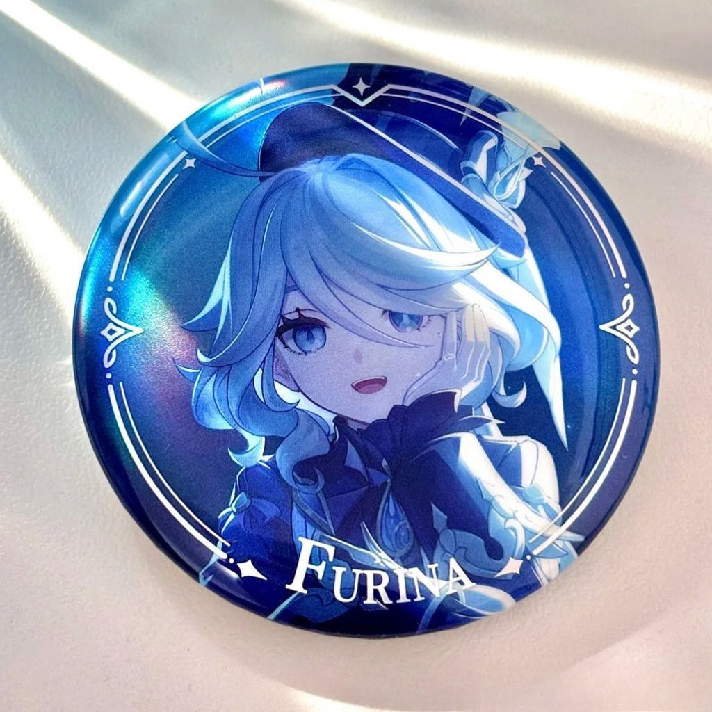 Genshin Impact Furina Holographic น่ารักคุณภาพสูงกระเป๋าเป้สะพายหลังจี้สะสม