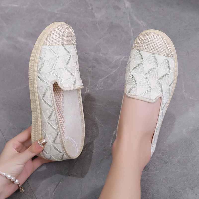 Casual Soft-Soled รองเท้าผู้หญิง One-Pedal สไตล์ใหม่ผู้หญิง Breathable Chanel สไตล์ Flat-Soled รองเท