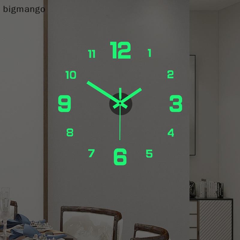 [bigmango] นาฬิกาแขวน DIY สําหรับโฮมออฟฟิศ Frameless โมเดิร์น 3D นาฬิกาแขวนสติกเกอร์กระจกโรงแรมออกแบบห้องโรงเรียนตกแต่งสต็อกใหม่