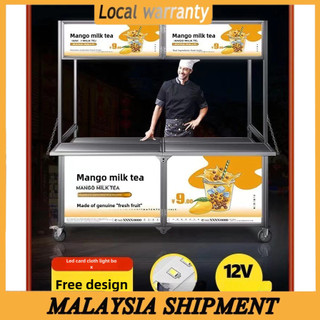 Folding Stall Car Meja Pasar Malam Car Stall Trolley Dining Car Stall Cart Stall Mobile Promotion Table Sale Display移动推车