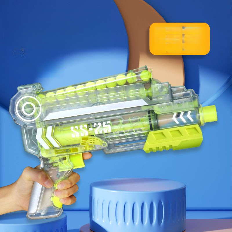 Children's Toy Gun for Ages 14 and Above Boys Transparent Foam Bullet Gun with Ejectable Bullets