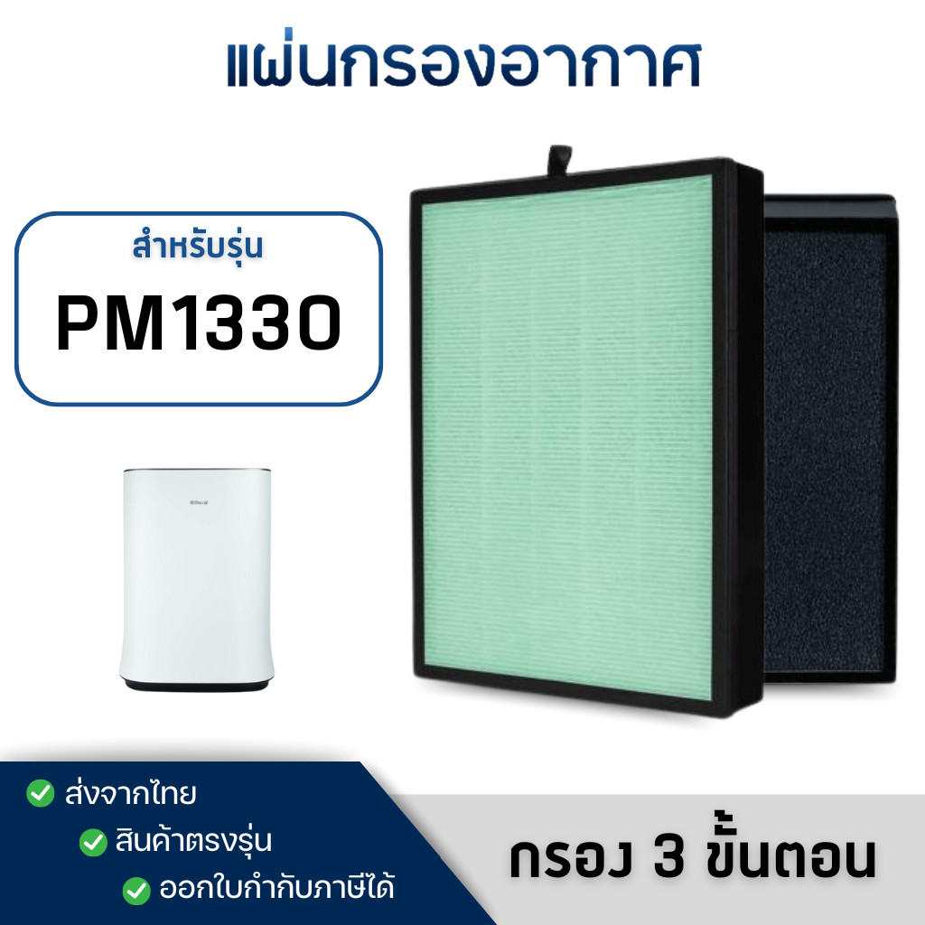 แผ่นกรอง เครื่องฟอกอากาศ Bwell รุ่น PM1330 ไส้กรองอากาศ Bwell Air Purifier Filter