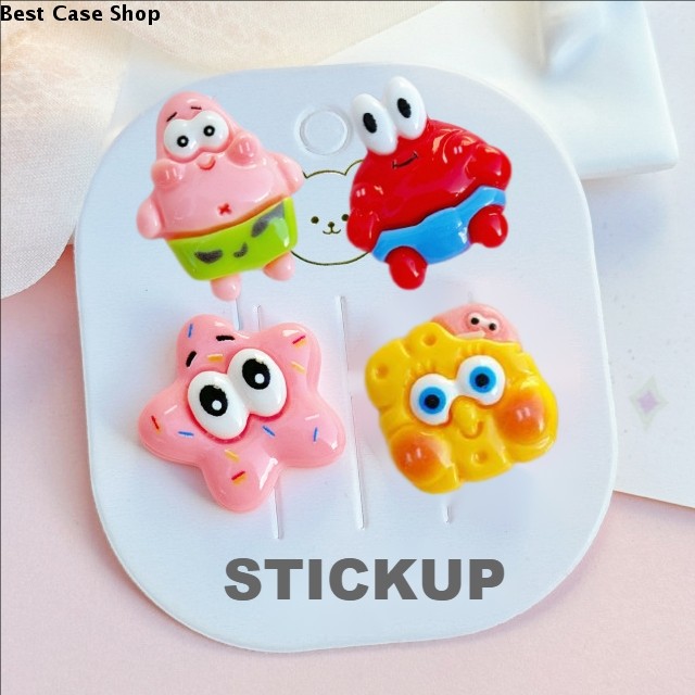 【Sticker Set】 Phone Stickup วางโทรศัพท์น่ารักสไตล์โทรศัพท์ตุ๊กตาง่าย SpongeBob Patrick GZTZ007