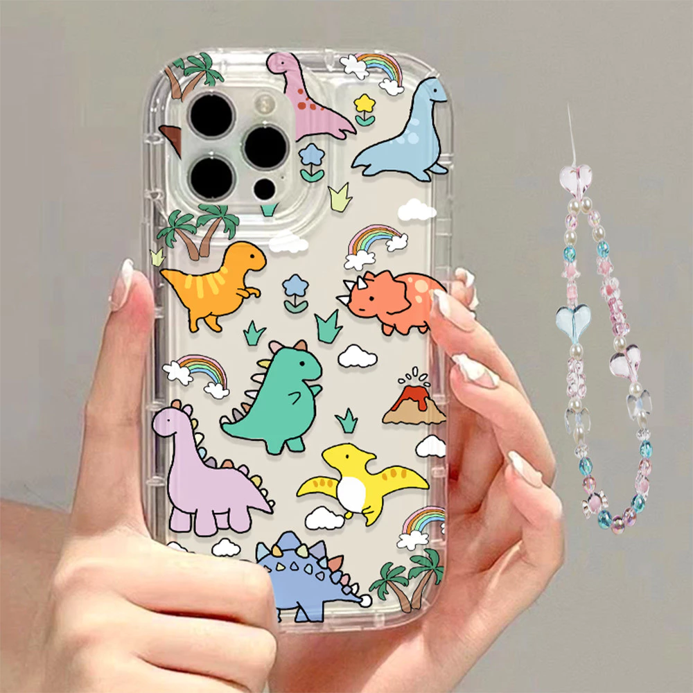 สำหรับ for IPhone 17 11 13 16 14 15 12 Pro Max 6 7 8 Plus X XR XSMAX SE เคสนิ่มใสถุงลมนิรภัยกันกระแทกการ์ตูนน่ารัก