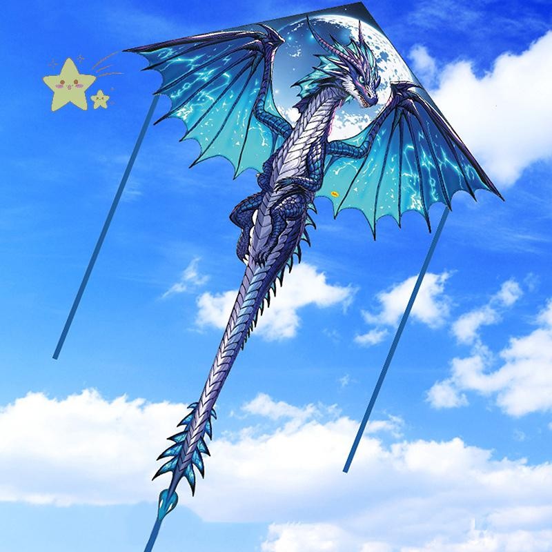 [JBTH] 1 ชิ้น 1.4 เมตรว่าวมังกรขนาดใหญ่สําหรับเด็กและผู้ใหญ่ขนาดใหญ่ Pterosaur Kite Come Tail Easy To Fly Kites ของเล่นกลางแจ้ง [JB]