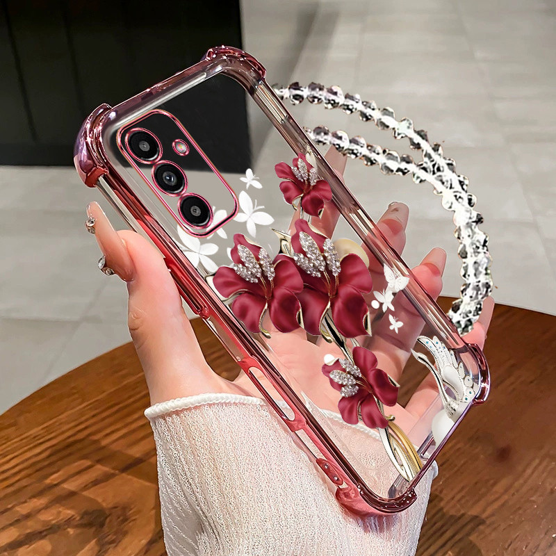 กันกระแทกcase สําหรับ Samsung A14 A26 A24 A34 A54 5G เคสโทรศัพท์ TPU สร้อยข้อมือล่าสุด 2025 ดีไซน์ใหม่ความงาม softCase