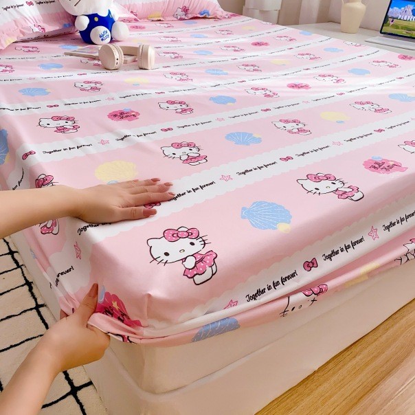 🛏 น่ารัก หวานสุดๆ เซ็ตผ้าปูที่นอน การ์ตูน งานแท้ มี 2 ขนาด 5 กับ 6 ฟุต 1 เซ็ตได้ ผ้าปูเตียง 1 ชิ้น และ ปลอกหมอน 2 ชิ้น