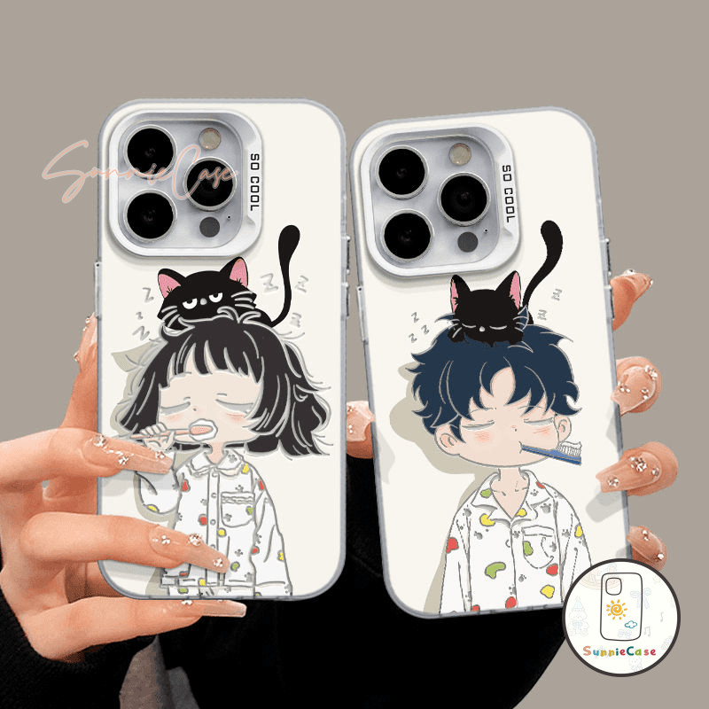 เคสคู่ เปลือกอ่อน เคสไอโฟน12 สำหรับ IPhone 13 16 12 15 11 14 Pro Max XS XR X 8Plus 7Plus Max 7 8 15 Plus SE แฟชั่น