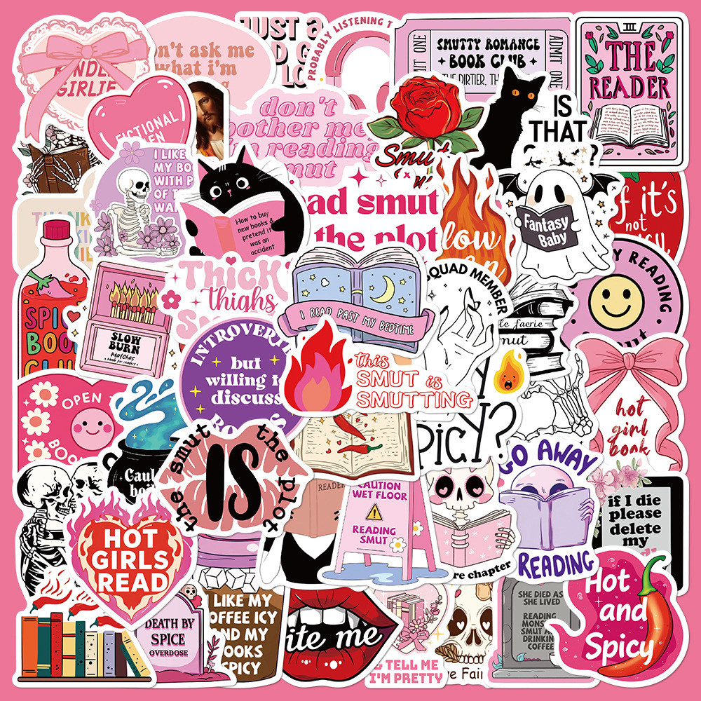 ❉ Smut สีชมพู . สติ๊กเกอร์ Reading Art Series 02 ❉ 50 ชิ้น/เซ็ต DIY แฟชั่นสติ๊กเกอร์ Doodle กันน้ํา