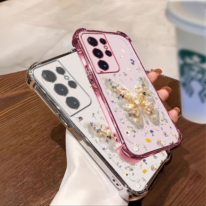 ปลอก Samsung S24 fe ultra S25 plus เคสโทรศัพท์สําหรับซิลิโคนใหม่สี่มุมป้องกันการตก gh