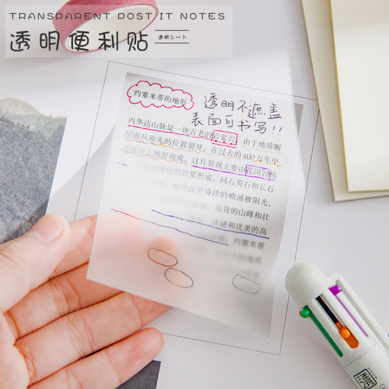 Post-it Notes Chase Transparent Post-it Notes Key Mark พลาสติกบันทึกกันน้ําสําหรับ Notes Note Paper 