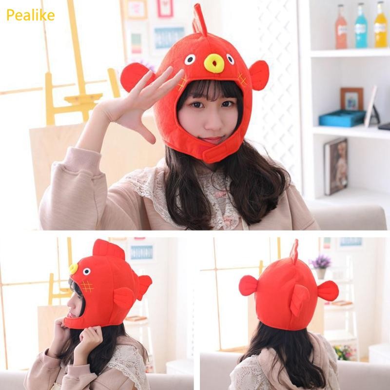 Halloween Funny Cartoon Puffer Fish Plush Hat Stuffed Toy Headgear Cosplay Props