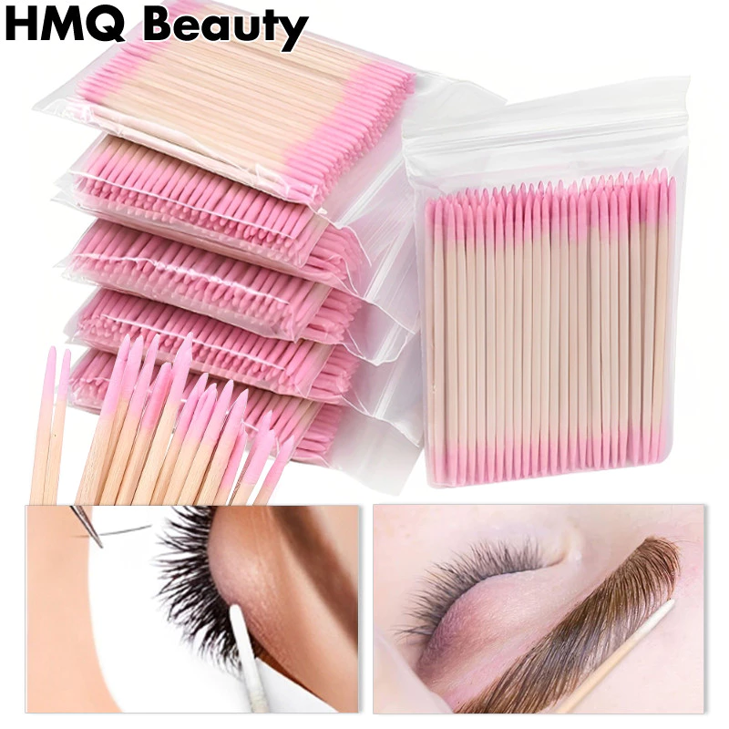 Microblading Cotton Swab Double Pointed Tip Swabs อเนกประสงค์ Precision Tipped ไม้ Sticks สําหรับขนตา Make up Tattoo อุปกรณ์ถาวร