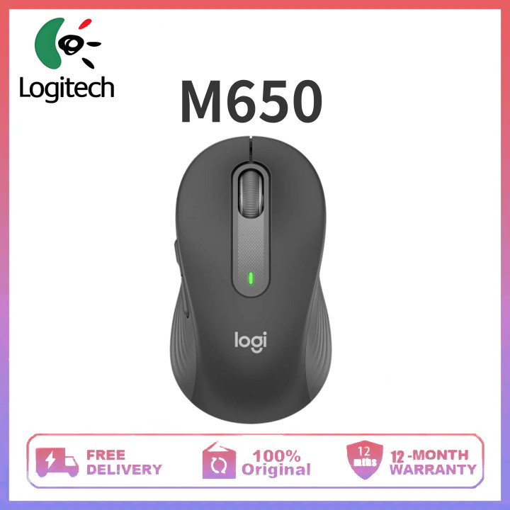LOGITECH เมาส์ โลจิเทค ลายเซ็น ม650 สําหรับมือขนาดกลางถึงขนาดใหญ่คลิกเงียบ รองรับหลายอุปกรณ์