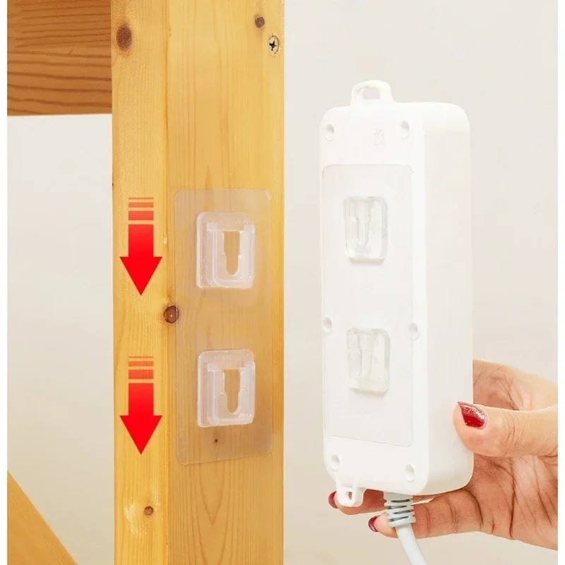 1/3/5 คู่ตะขอติดผนังกาวสองด้านอเนกประสงค์ตะขอโปร่งใสกันน้ําเสื้อผ้าหมวกผ้าเช็ดตัวตะขอ - รูปที่ 2