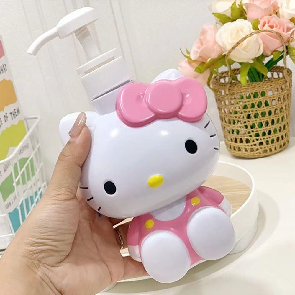 SANRIO Vlmv ขวดโลชั่น,ขวดรีฟิลเปล่าความจุขนาดใหญ่,การ์ตูนทนทาน ซานริโอ ขวดหัวปั๊มพลาสติกแบบพกพาสบู่เหลว