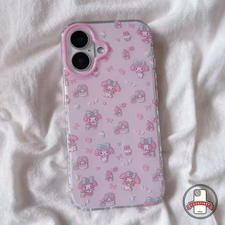 น่ารักเมโลดี้คิตตี้แมวน้อยดาวโบว์กราฟิติ เคส IPhone 17 11 15 12 16 13 14 Pro Max Air XR X 7Plus 6 8 14 15 16 Plus XS Max