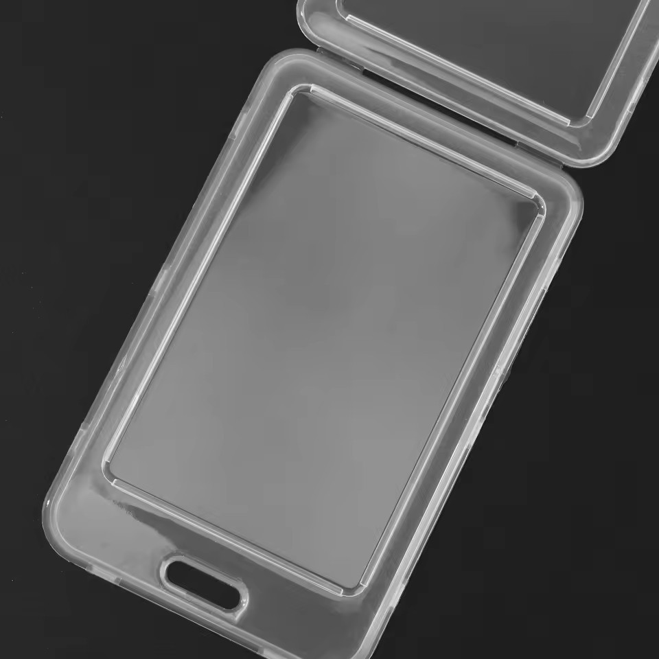 1/3/5 ชิ้น Dual-Sided Clear ID Card Protector - ฝาครอบแบบพับกันน้ําและกันฝุ่น, การออกแบบ Arc Ergonomic สําหรับใช้ในทุกวัน (11.2x7 ซม.)