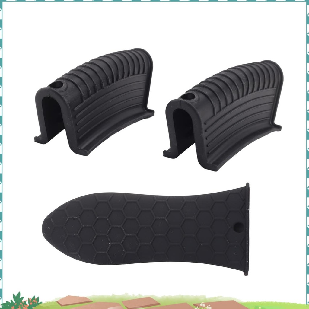 Super Silicone Hot Handle Holder Cover Set Assist Pan Handle Sleeve Potholders Cast Iron Skillets Handles Grip Covers