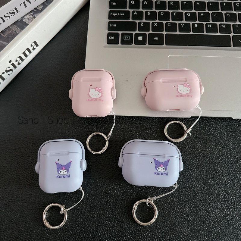 น่ารักการ์ตูนหัวเข็มขัด Kuromi AirPods Pro3 กรณี 4/4anc สําหรับ 1/2/3/Pro/Pro2 PC Hard Apple ไร้สายบลูทูธชุดหูฟัง Anti drop AirPods Pro2 กรณี AirPods กรณี
