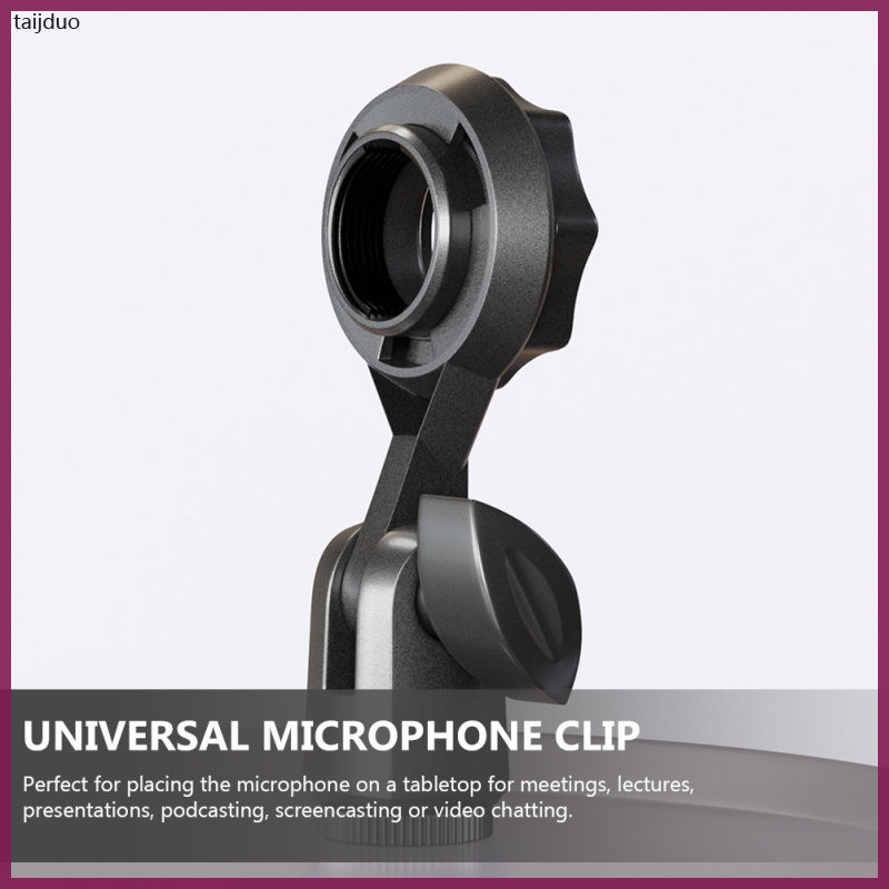 4 ชิ้น Mic Holder Clamp Stand คลิปไมโครโฟนแปลงวงเล็บ 9x4 ซม.พลาสติกสีดํา taijduo