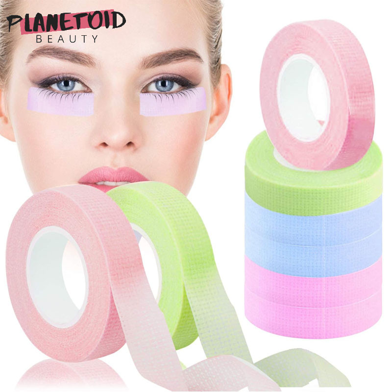 เทปไม่ทอ9เมตรสีเขียวการคุ้มครองสิ่งแวดล้อมเครื่องมือต่อขนตาเครื่องมือแต่งหน้าความงาม