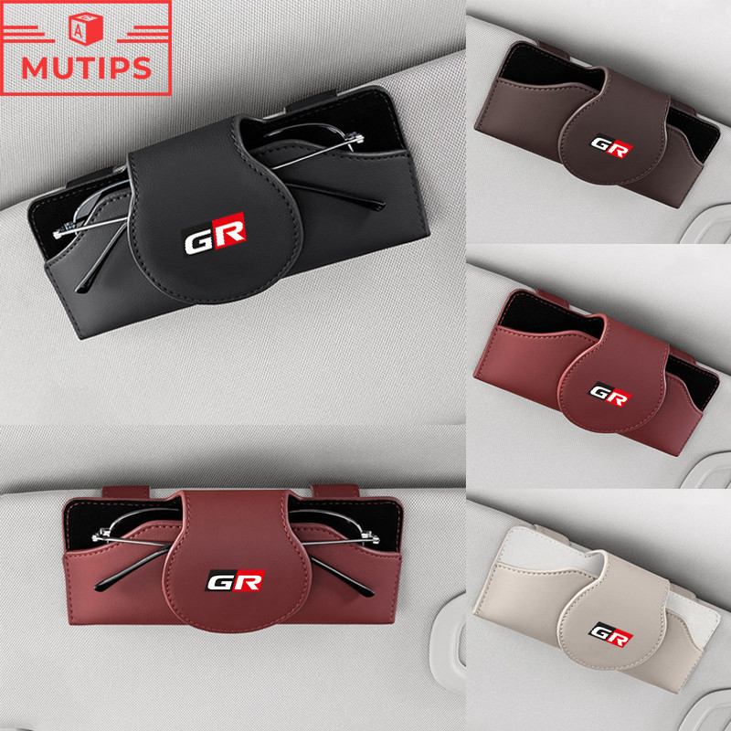 Toyota GR ม่านบังแดดรถยนต์ กล่องแว่นตาหนัง ที่ใส่แว่นกันแดดในรถยนต์ Prius Fortuner Corolla Cross CHR
