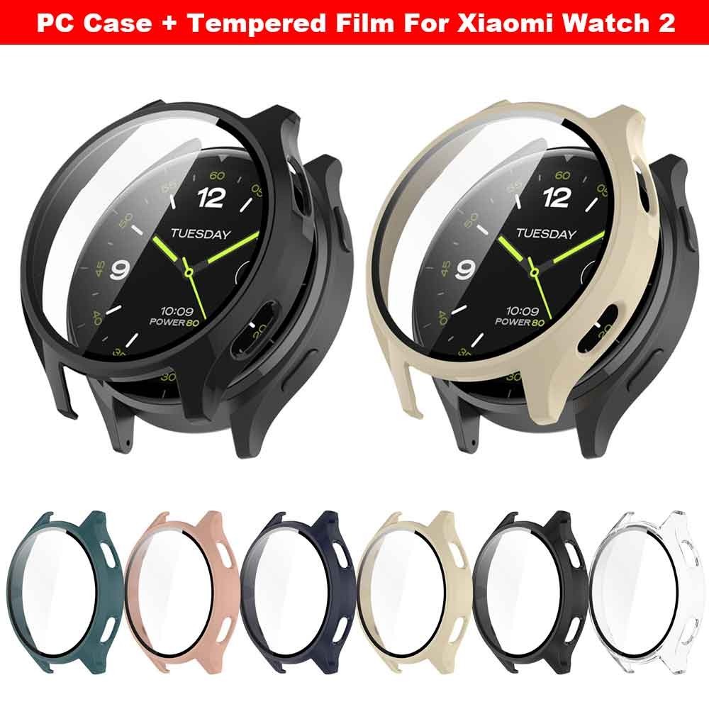 ฟิล์มกระจกนิรภัย + เคส สําหรับ Xiaomi Watch 2 สมาร์ทวอทช์ ป้องกันหน้าจอ ฝาครอบแบบเต็ม กรอบ PC แบบแข็ง