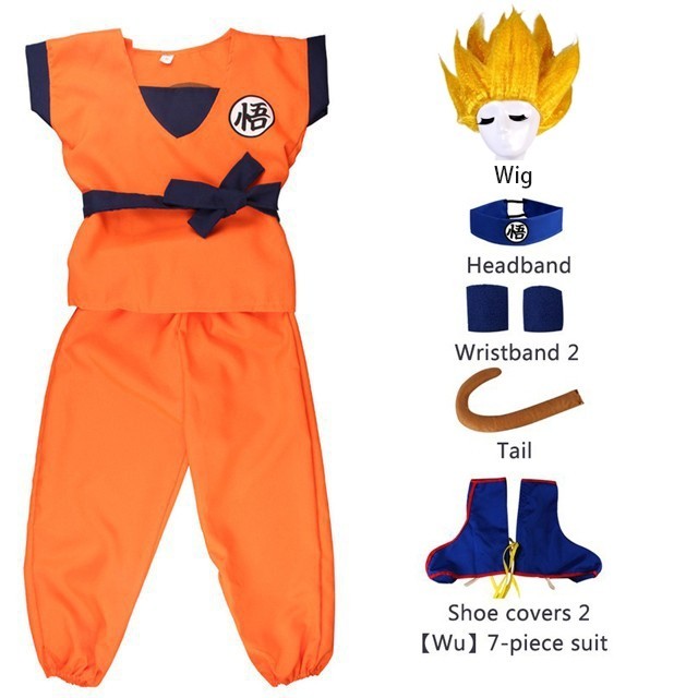 Anime Dragon Ball Z Goku Goku Costume for Kids Boy ดราก้อนบอล