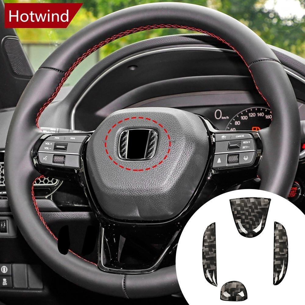 Hotwind สติกเกอร์คาร์บอนไฟเบอร์ ลายโลโก้ สําหรับติดตกแต่งพวงมาลัยรถยนต์ Honda Civic Dio Crv Fit CR-V Accord Odyssey P5V6