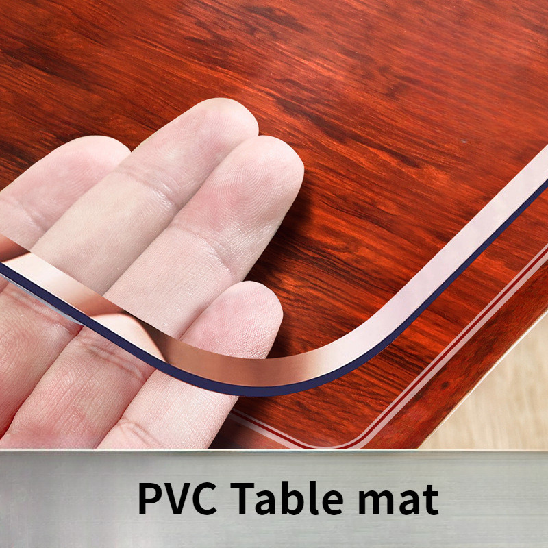 ผ้าปูโต๊ะ Pvc นิ่ม หนา 2 มม. กันน้ํามัน ใส ไม่มีกลิ่น มุมกลม 65°แผ่นรองโต๊ะกาแฟ แบบขอบ