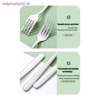 Doulady ชุดช้อนส้อมสเตนเลส สี่ชิ้น พร้อมกล่อง สไตล์เกาหลี สําหรับเดินทาง