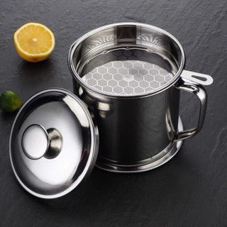 304 Stainless Steel Tank Oil Filter Pot Container Filter lSeparator Storage Can Kitchen Cooking Tool