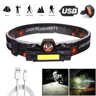 LED ไฟฉายคาดหัว Outdoor ไฟฉายชาร์จไฟ USB Rechargeable Headlight กันน้ำใช้กลางแจ้งตกปลา พร้อมแม่เหล็ก