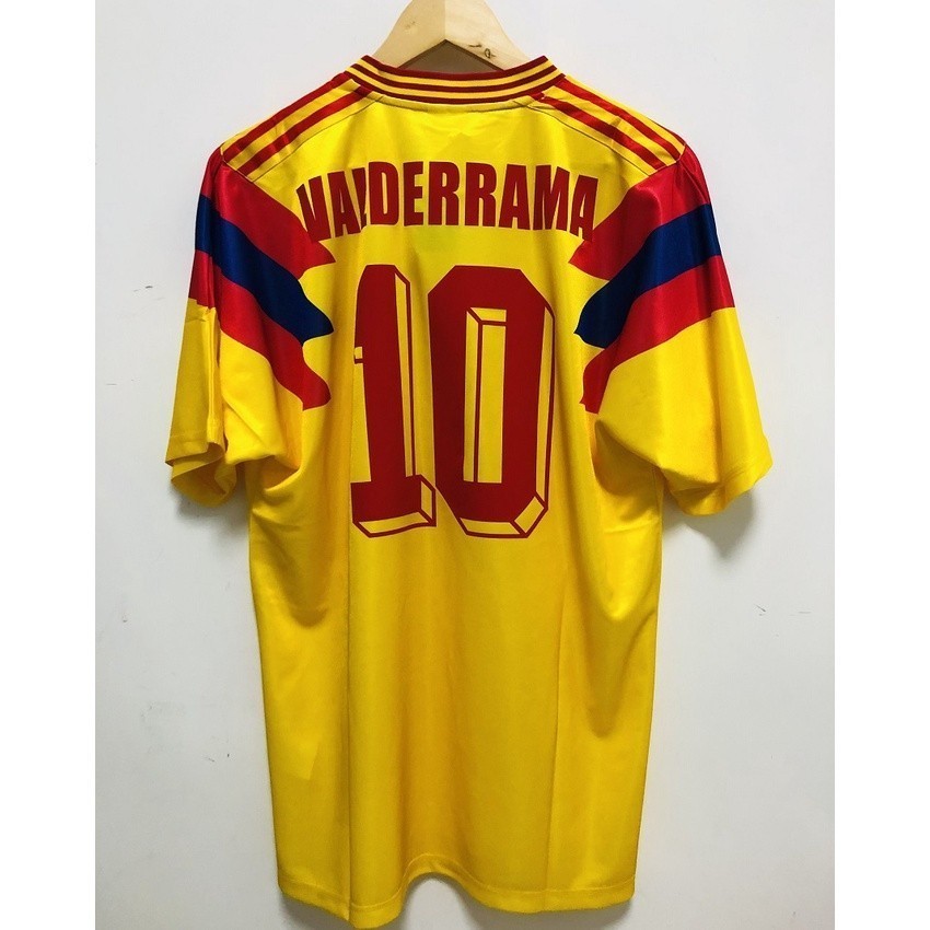 1990 Columbia Soccer Jersey สีเหลือง Soccer Club VALDERRAMA Jerseys สําหรับผู้ชาย