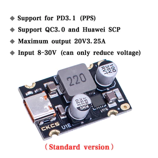 Qc4.0 QC3.0 Type-C USB PD65W โมดูลอะแดปเตอร์ชาร์จเร็ว DC8-32V 3.25A 65W SCP FCP PD