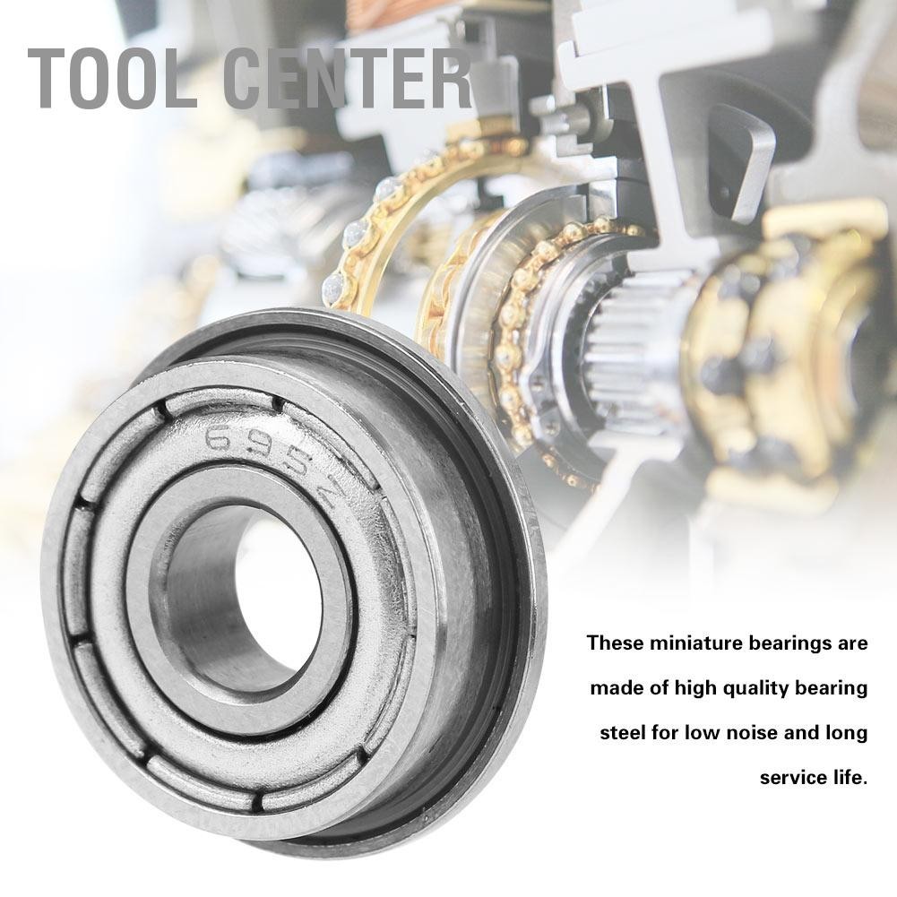 Tool Center 10 ชิ้น F695ZZ Double SHIELDED Miniature Flanged Ball แบริ่ง 5x13x4 มม