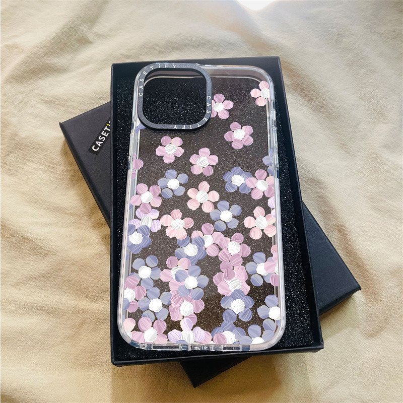 Casetify X เคสโทรศัพท์มือถืออะคริลิค TPU แบบแข็ง ลายดอกไม้ พร้อมกล่อง สําหรับ Apple IPhone 12 13 14 15 Pro Max