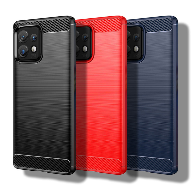 สําหรับ Motorola Edge 40 Pro สําหรับ Motorola Edge 40 Pro 5G ฝาครอบ 6.67 นิ้วคาร์บอนไฟเบอร์ซิลิโคนกั