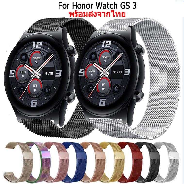 สาย Honor Watch GS 3 magnetic loop สายนาฬิกาข้อมือ สเตนเลส สำหรับ honor gs3 New Smartwatch นาฬิกาอัฉริยะ