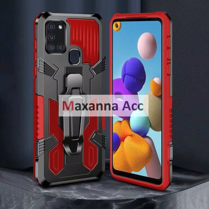 [MAXNA] [ Samsung Note 20 / 20 Ultra ] Hard Case Robot i-Crystal / Casing Armor Kickstand Clip