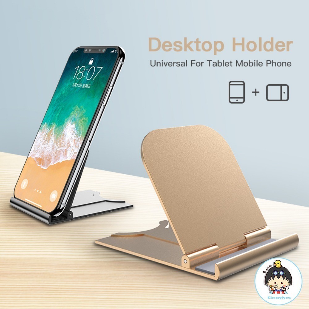 Universal ขาตั้งโทรศัพท์ปรับพับแท็บเล็ต Mount Desktop ที่วางโทรศัพท์ Cradle Dock สําหรับ IPhone 16 15 Pro Max สนับสนุนโต๊ะ