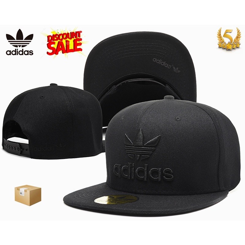 คลาสสิกสีดํา Adidas หมวก Snapback หมวกผู ้ ชายผู ้ หญิง Hip Hop หมวกเย ็ บปักถักร ้ อยกลางแจ ้ งหมวก Topi พร ้ อมสายรัดปรับได ้