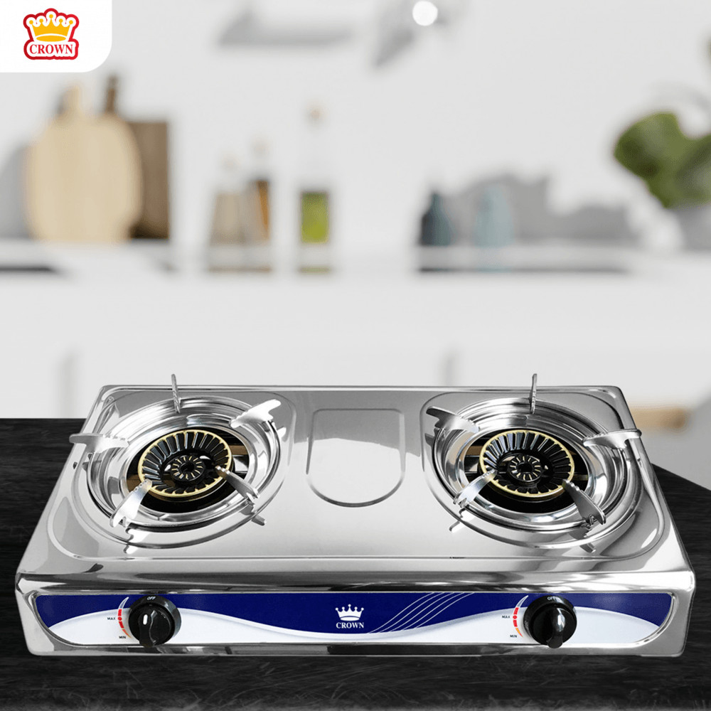 LOCAL789 CROWN เตาแก๊สตั้งโต๊ะหน้าสเตนเลส 2 หัวเตาเหล็กหล่อ VANDA-SS05 ร้านอยู่ในไทย