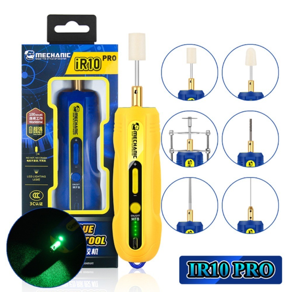 Mechanic IR10 PRO เครื่องกําจัดเจล โทรศัพท์มือถือจอแอลซีดีหน้าจอลอกกาวปรับความเร็วไฟฟ้าขนาดเล็กปากกาเครื่องมือ