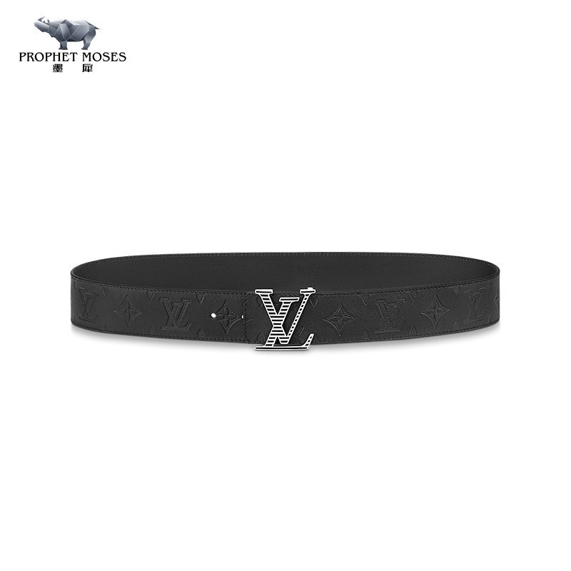 Louis Vuitton/Louis Vuitton 2023 New Men's LV Belt Monogram Shadow Leather 40mm Enamel Buckle Double sided M0717Q