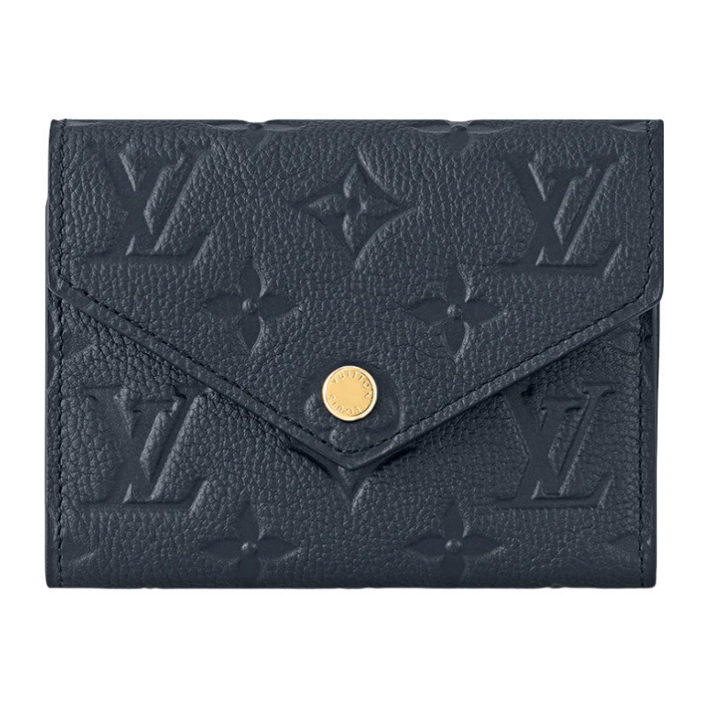 Moxi LV/Louis Vuitton Women's Wallet 2024 New Victorine Navy Blue Embossed Lambskin M83590