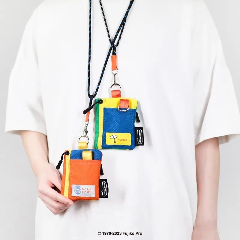 กระเป๋าใส่เหรียญ ญี่ปุ่นน่ารักการ์ตูนความคมชัดสีมินิกรณีที่สําคัญเชือกแขวนคอคอบัตรกรณี รหัส ผู้ถือบัตรถุงเก็บโดราเอมอน