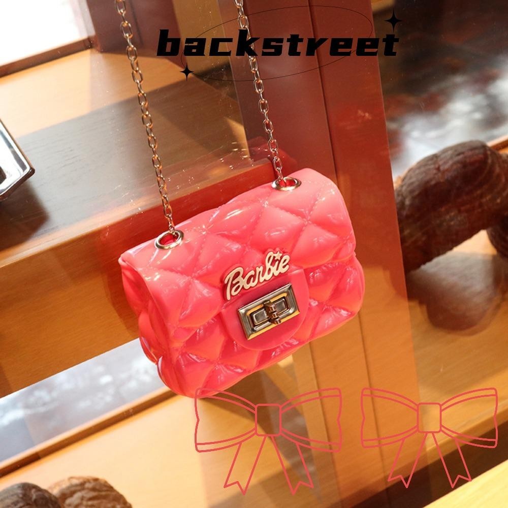 Backstreet กระเป ๋ าสะพายไหล ่ , Jelly Diamond Grid Pattern Phone Bag, Cute Mini Pink Messenger Bag Holiday Gift