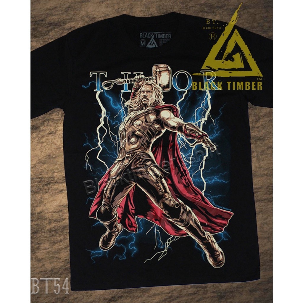 การจัดส่งที่รวดเร็วBT 54 Thor เสื้อยืด สีดำ BT Black Timber T-Shirt ผ้าคอตตอน สกรีนลายแน่น S M L XL 